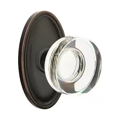 Emtek Modern Disc Glass Door Knob with Oval Rose by Emtek