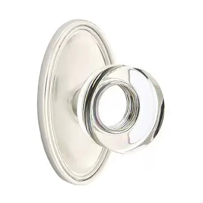Emtek Modern Disc Glass Door Knob with Oval Rose by Emtek