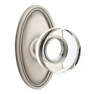 Emtek Modern Disc Glass Door Knob with Oval Rose by Emtek
