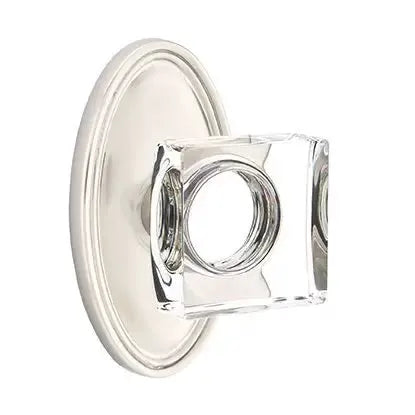 Emtek Modern Square Glass Door Knob with Oval Rose by Emtek