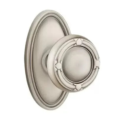 Emtek Ribbon and Reed Knob with Oval Rose by Emtek