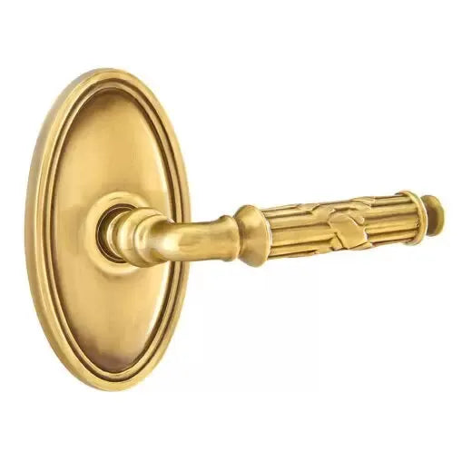 Emtek Ribbon and Reed Lever with Oval Rose by Emtek