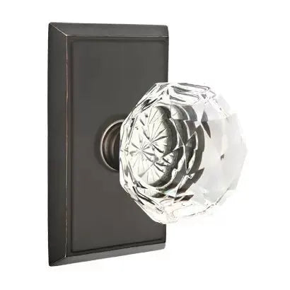 Emtek Diamond Door Knob with Rectangular Rose by Emtek