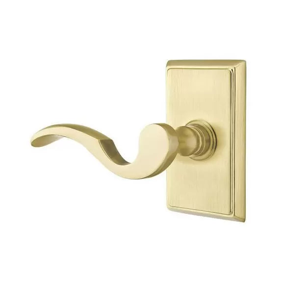 Emtek Cortina Door Lever with Rectangular Rose by Emtek