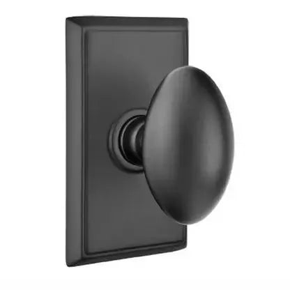Emtek Egg Door Knob with Rectangular Rose by Emtek