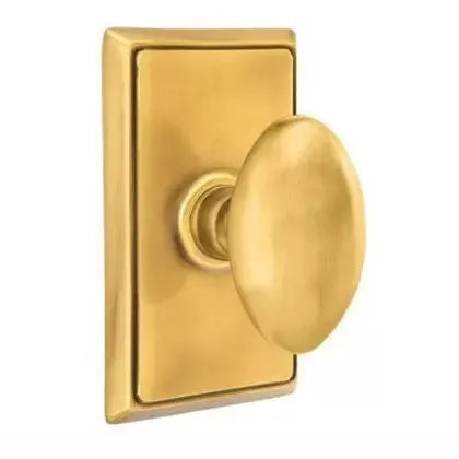 Emtek Egg Door Knob with Rectangular Rose by Emtek