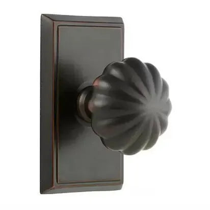 Emtek Melon Door Knob with Rectangular Rose by Emtek