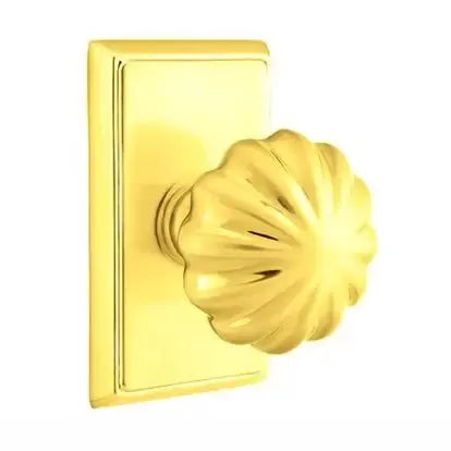 Emtek Melon Door Knob with Rectangular Rose by Emtek