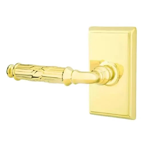 Emtek Ribbon and Reed Lever with Rectangular Rose by Emtek