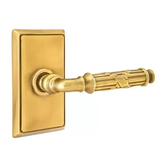 Emtek Ribbon and Reed Lever with Rectangular Rose by Emtek