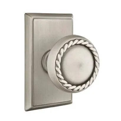 Emtek Rope Knob with Rectangular Rose by Emtek