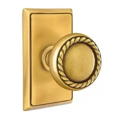 Emtek Rope Knob with Rectangular Rose by Emtek
