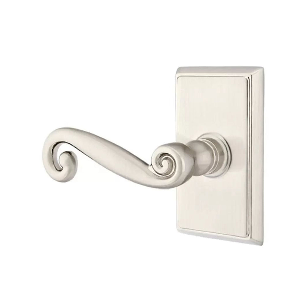 Emtek Rustic Door Lever with Rectangular Rose by Emtek