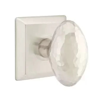 Emtek Modern Hammered Egg Door Knob with Quincy Rose by Emtek