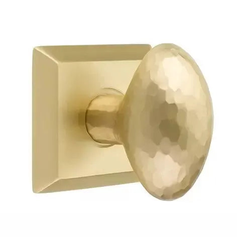 Emtek Modern Hammered Egg Door Knob with Quincy Rose by Emtek