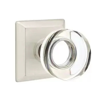 Emtek Modern Disc Glass Door Knob with Quincy Rose by Emtek