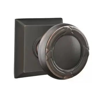 Emtek Ribbon and Reed Knob with Quincy Rose by Emtek