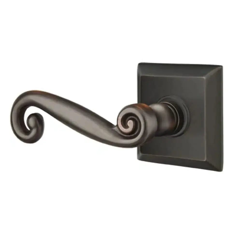 Emtek Rustic Door Lever with Quincy Rose by Emtek