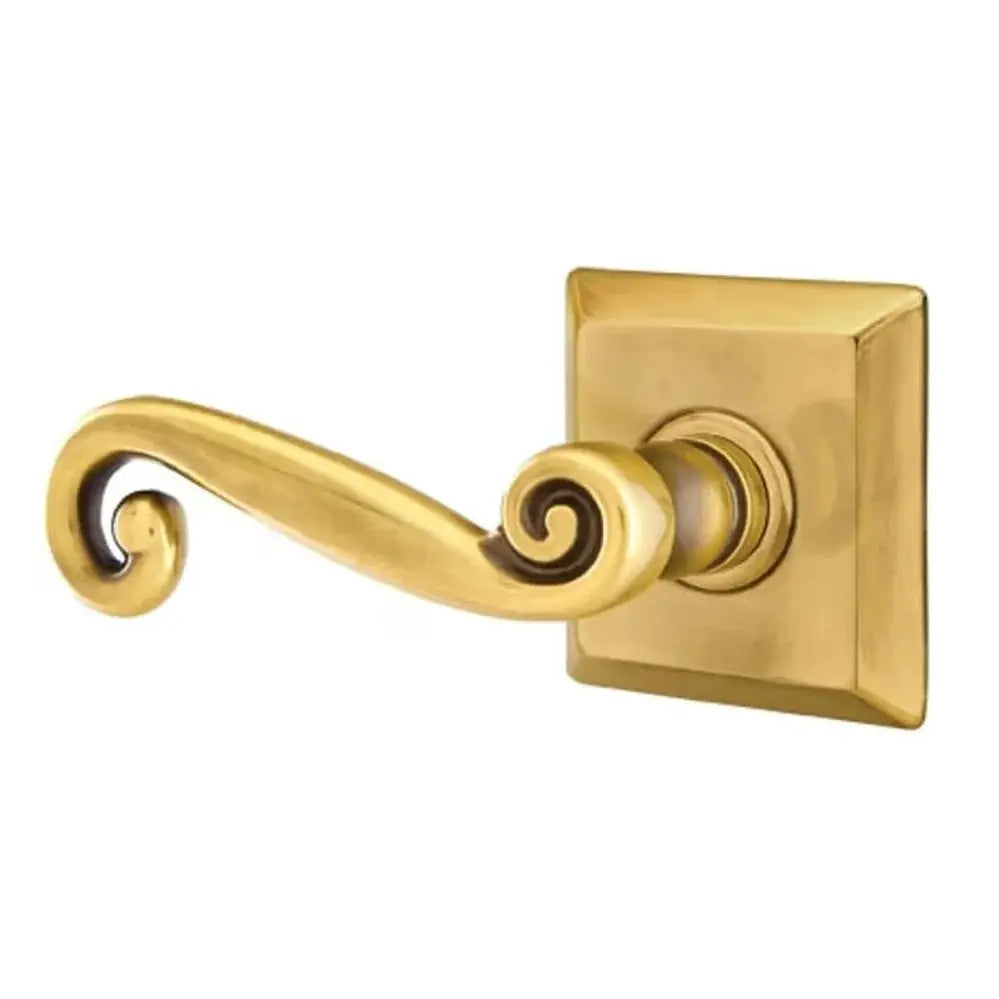 Emtek Rustic Door Lever with Quincy Rose by Emtek