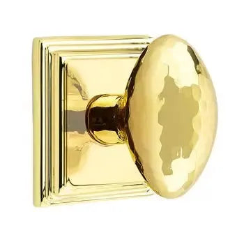 Emtek Modern Hammered Egg Door Knob with Wilshire Rose by Emtek