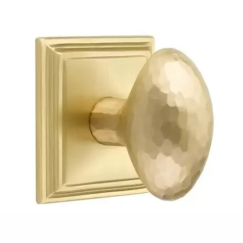 Emtek Modern Hammered Egg Door Knob with Wilshire Rose by Emtek