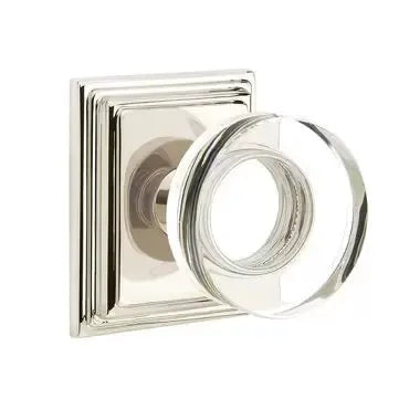 Emtek Modern Disc Glass Door Knob with Wilshire Rose by Emtek