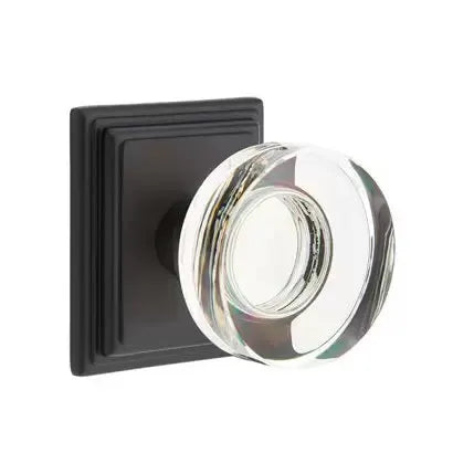 Emtek Modern Disc Glass Door Knob with Wilshire Rose by Emtek