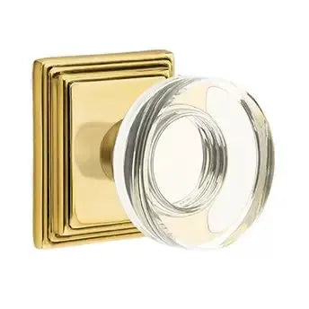 Emtek Modern Disc Glass Door Knob with Wilshire Rose by Emtek