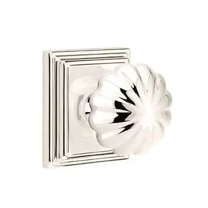 Emtek Melon Door Knob with Wilshire Rose by Emtek
