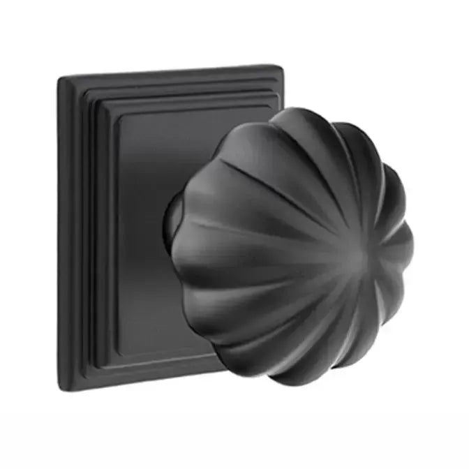 Emtek Melon Door Knob with Wilshire Rose by Emtek