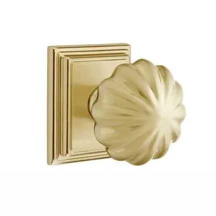 Emtek Melon Door Knob with Wilshire Rose by Emtek