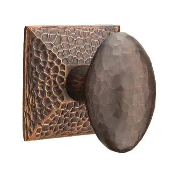 Emtek Hammered Egg Door Knob with Hammered Rose by Emtek