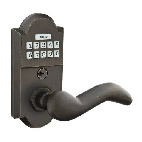 Emtek Cody Sandcast Bronze Lever with Electronic Keypad Lock by Emtek