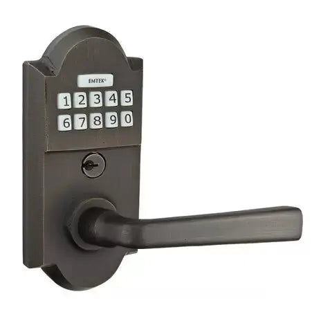 Emtek Cimarron Sandcast Bronze Lever with Electronic Keypad Lock by Emtek