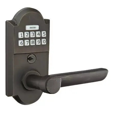 Emtek Aurora Sandcast Bronze Lever Electronic Keypad Lock by Emtek