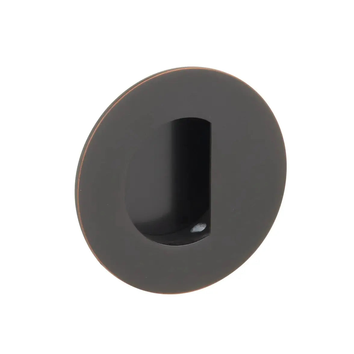 Emtek 3" Round Flush Pull with Half Moon Pocket by Emtek