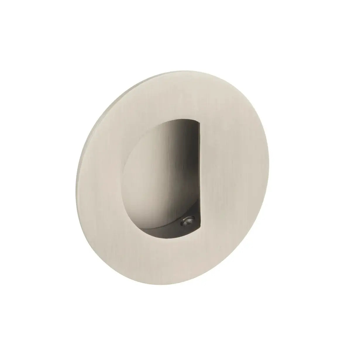 Emtek 3" Round Flush Pull with Half Moon Pocket by Emtek