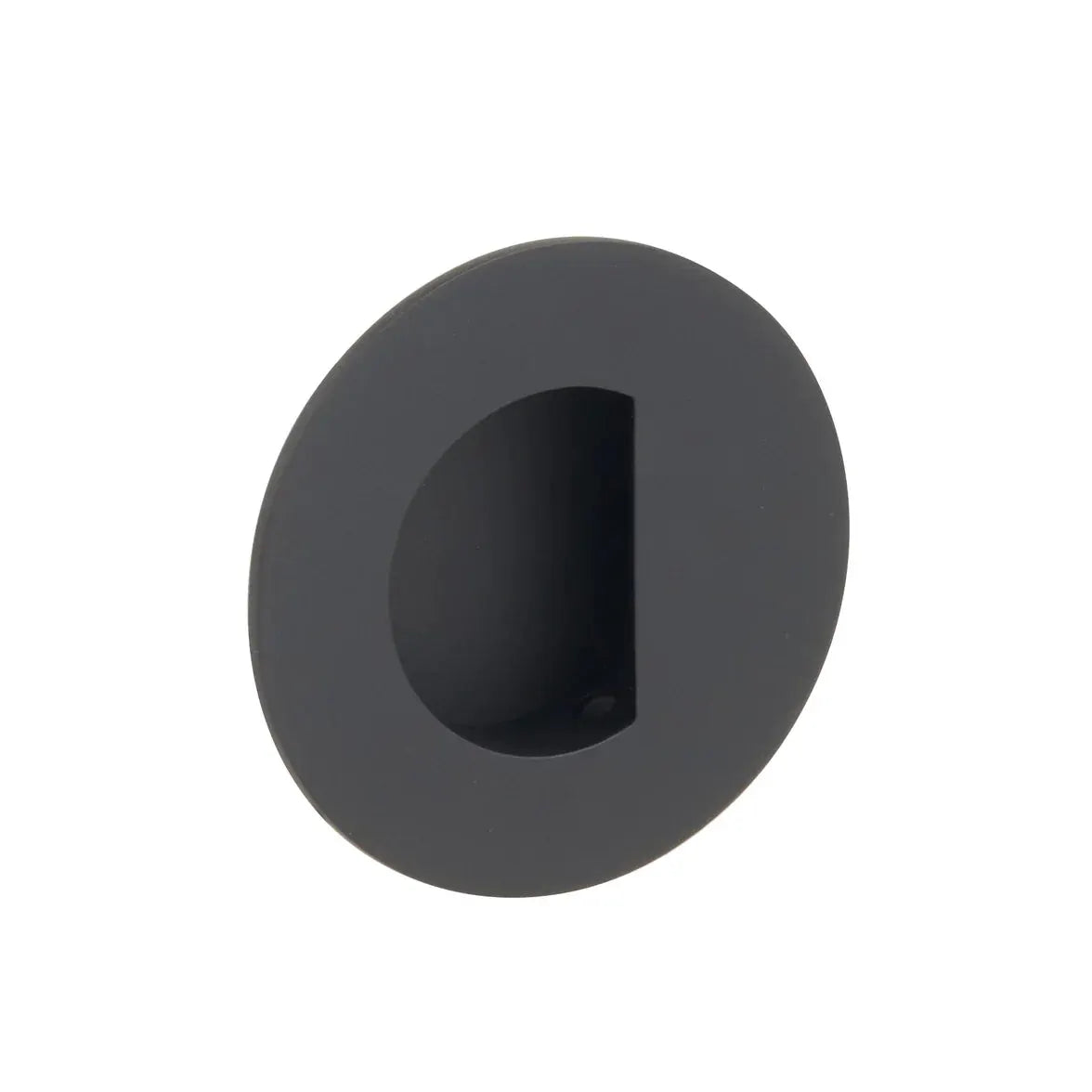 Emtek 3" Round Flush Pull with Half Moon Pocket by Emtek