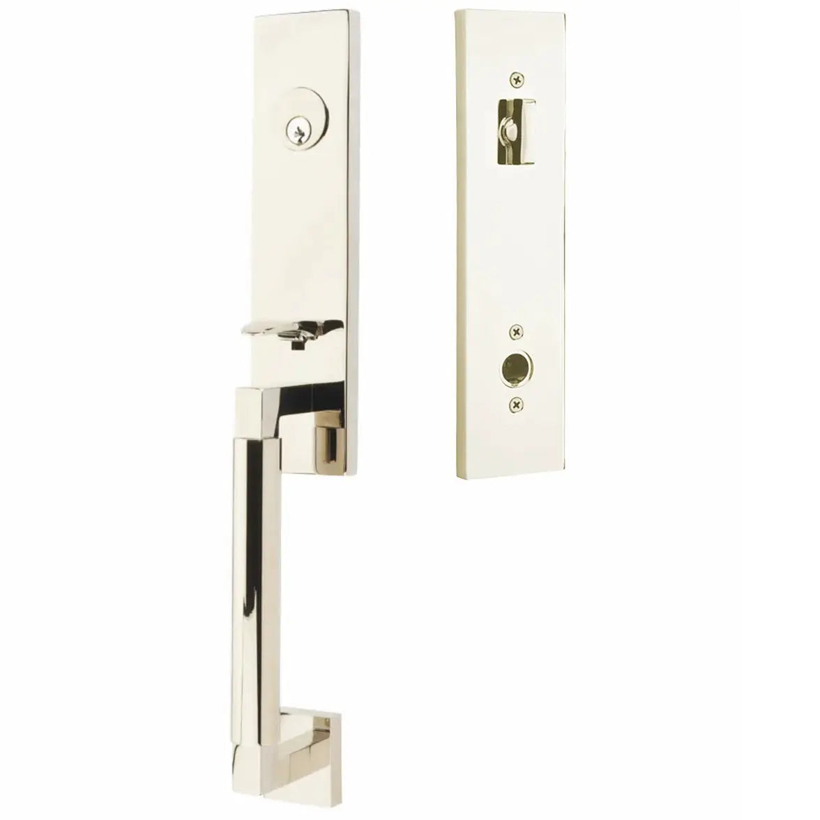 Emtek Single Cylinder Hercules Tubular Knurled Monolithic Entry Lever Handleset by Emtek