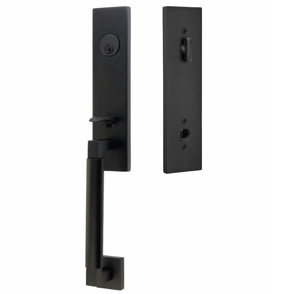 Emtek Single Cylinder Hercules Tubular Knurled Monolithic Entry Lever Handleset by Emtek