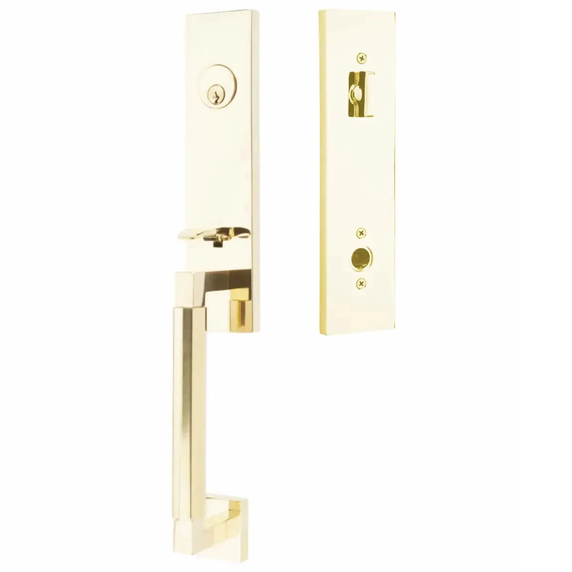 Emtek Single Cylinder Hercules Tubular Knurled Monolithic Entry Lever Handleset by Emtek
