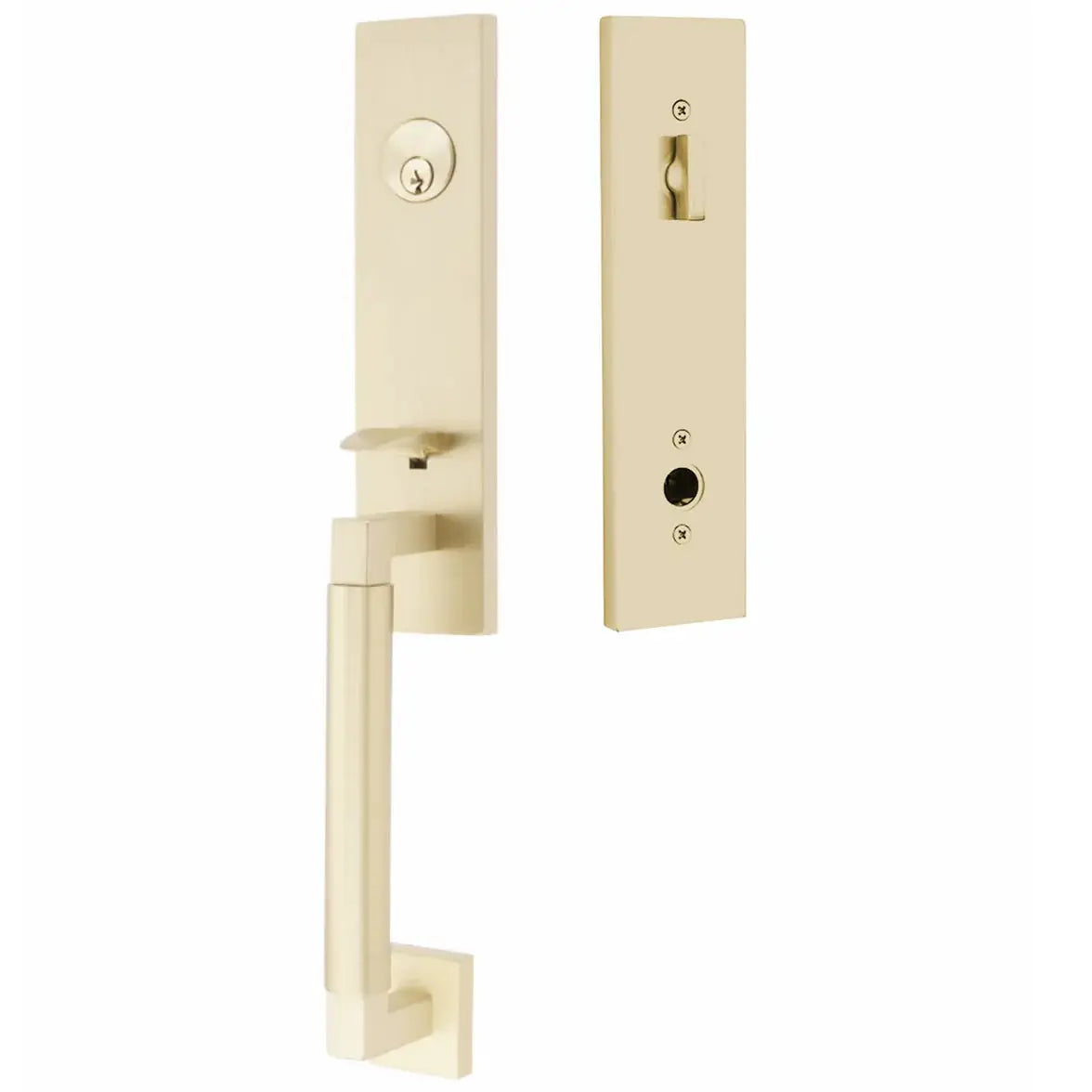 Emtek Single Cylinder Hercules Tubular Knurled Monolithic Entry Lever Handleset by Emtek
