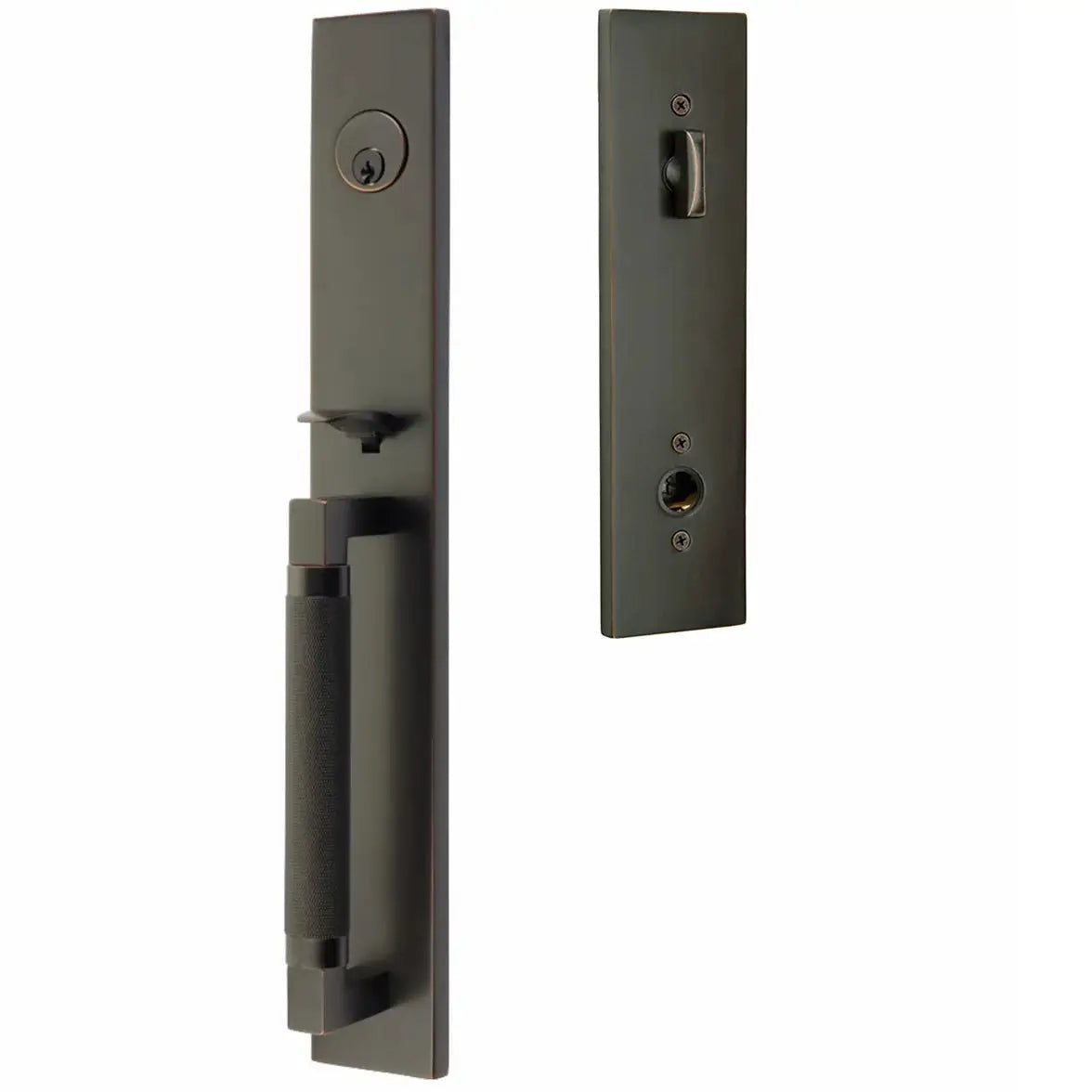 Emtek Single Cylinder Hercules Tubular Knurled Full Length Entry Knob Handleset by Emtek