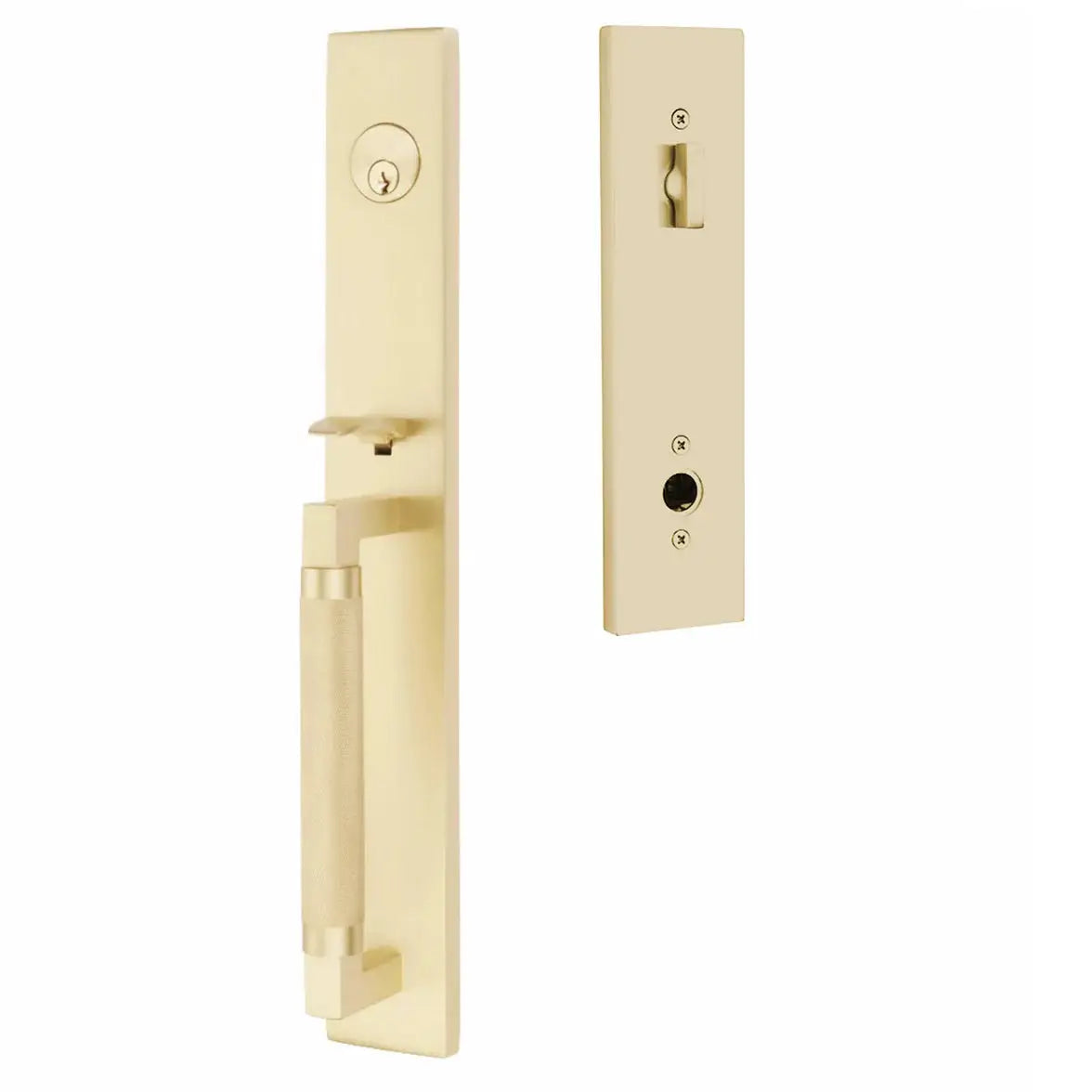 Emtek Single Cylinder Hercules Tubular Knurled Full Length Entry Knob Handleset by Emtek