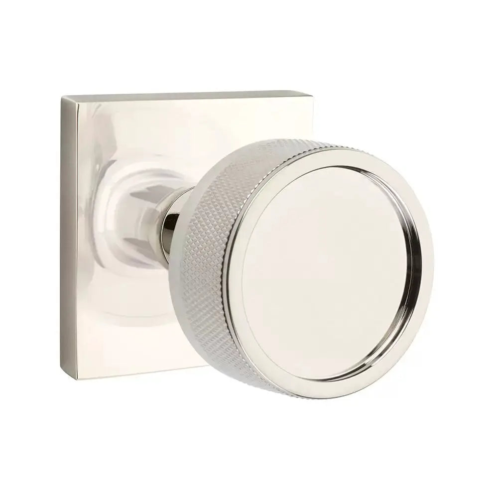 Emtek Knurled Knob with Square Rosette and Conical Stem by Emtek