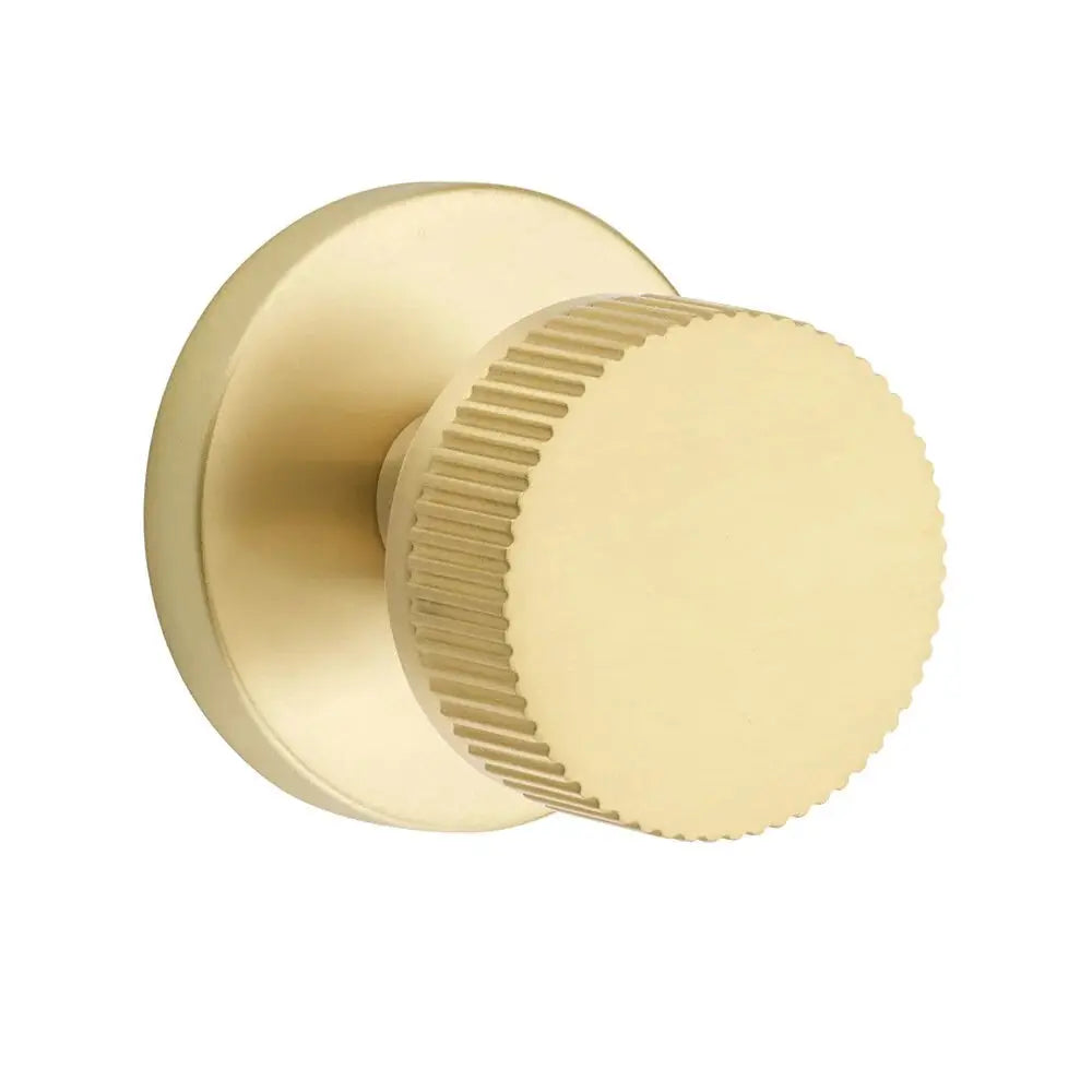 Emtek Straight Knurled Knob with Disk Rosette and Conical Stem by Emtek
