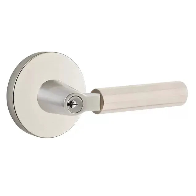Emtek Faceted Lever with L-Square Stem and Disc Rose by Emtek