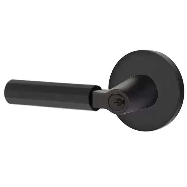 Emtek Faceted Lever with L-Square Stem and Disc Rose by Emtek