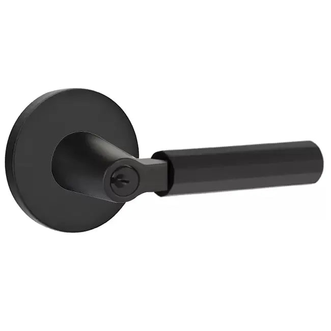 Emtek Faceted Lever with L-Square Stem and Disc Rose by Emtek