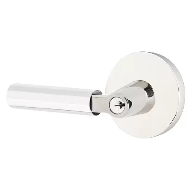 Emtek Faceted Lever with L-Square Stem and Disc Rose by Emtek